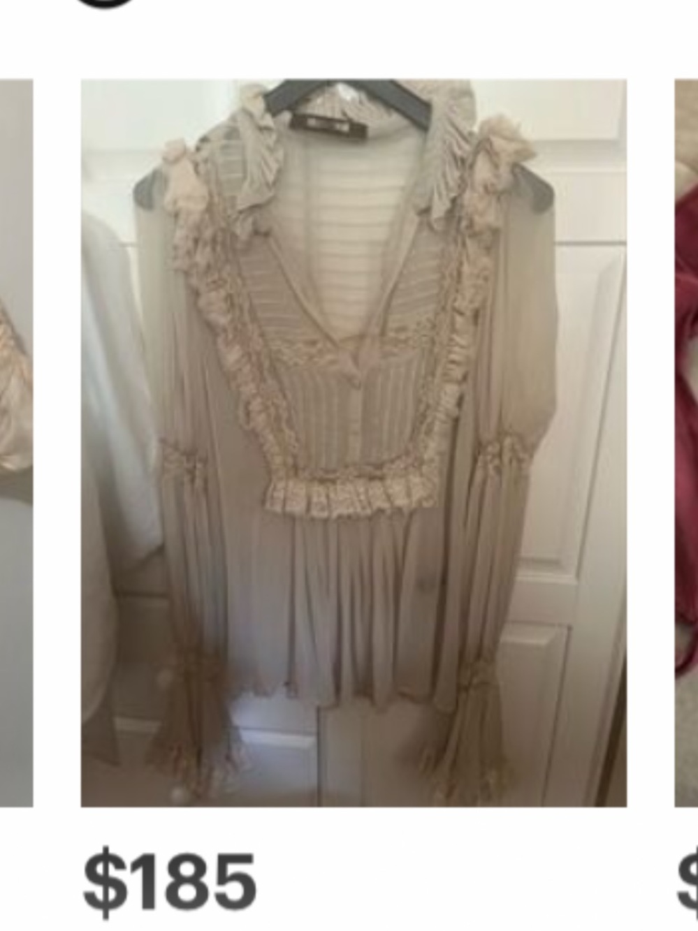 ISO Roberto Cavalli Sheer Cream Romantic Ruffle Blouse (DONT BUY) - Picture 2 of 2